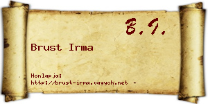 Brust Irma névjegykártya